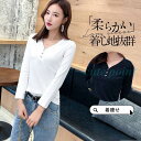 tシャツ 長袖tシャツ レディース カットソー トップス 長袖 ブラウス 秋 冬 Vネック 着痩せ カジュアル 体型カバー インナー ルームウェア