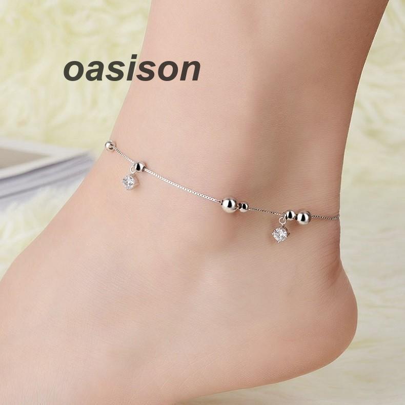 アンクレット レディース 3粒ダイヤ 揺れる シルバー925 プラチナ仕上げ CZ ギフト 20代30代40代 誕生日お祝い 夏 ギフト