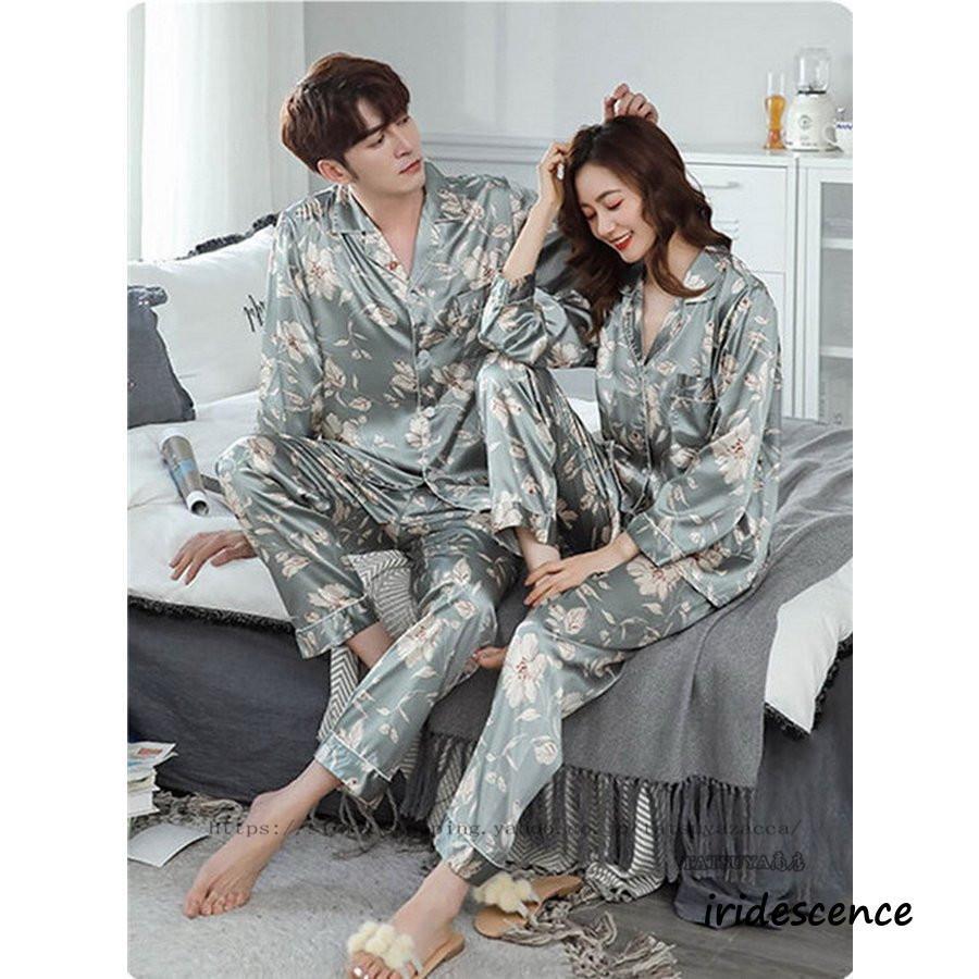 シルク パジャマ レディース ワンピース 高級 サテン パジャマ ペア メンズ パジャマ 夏 ペアパジャマ 春夏 シルク パジャマ