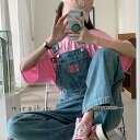オールインワン サロペット レディース 大きいサイズ オーバーオール デニム ワイドパンツ きれいめ 小さいサイズ 体型カバー 着痩せ お出かけ