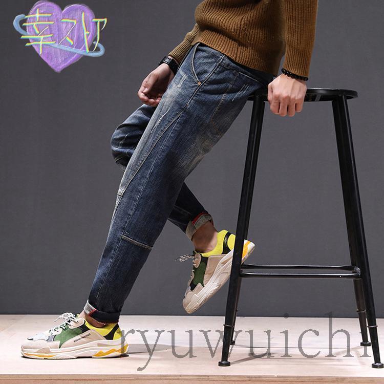 ジーンズ　春夏秋冬　メンズ　ズボン　パンツ　オールシーズン　デニムパンツ　　メンズジーンズ　Gパ..