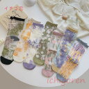 シースルーソックス レディース ソックス 靴下 5足セット 透明感 凉しい 花柄 クルーソックス ソックス ハイソックス 夏用