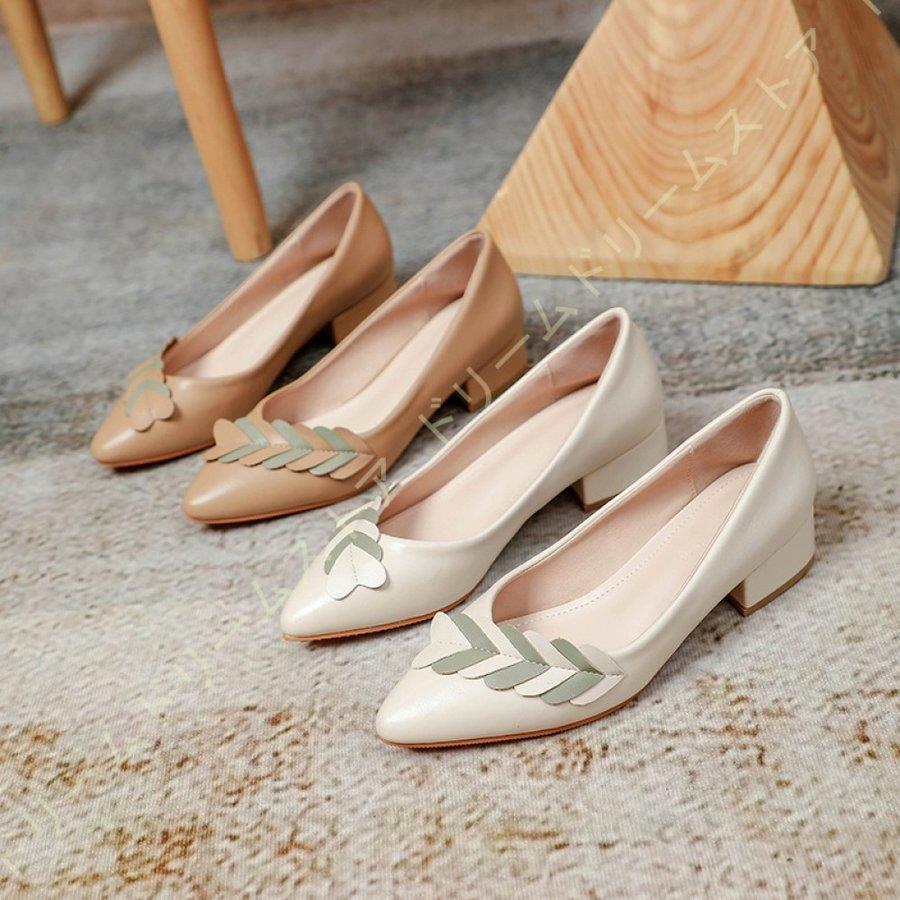 パンプス チャンキーヒール 3cmヒール ポインテッドトゥ レディース 晴雨兼用 ミドルヒール 走れる ヒールパンプス 歩きやすい 春 夏 秋 冬 ビジネス
