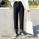春 夏【新品】 ボトムス デニム ジーンズ 切りっぱなし ブラックデニム ロールアップ トレンド カジュアル 韓国 韓国ファッション 韓国スタイル デイリー(4)