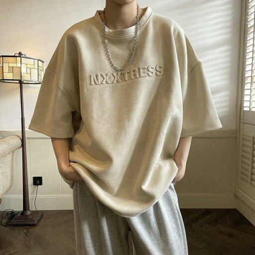 メンズファッションTシャツ メンズ 無地 英文 ビッグシルエット トップス カジュアル ゆったり 半袖Tシャツ 薄手 レイヤード 夏 夏服 メンズファッションTシャツ メンズ 無地 英文 ビッグシルエット トップス カジュアル ゆったり 半袖Tシャツ 薄手 レイヤード 夏 夏服