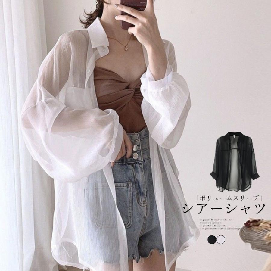 シアーシャツブラウス カーディガン 夏【