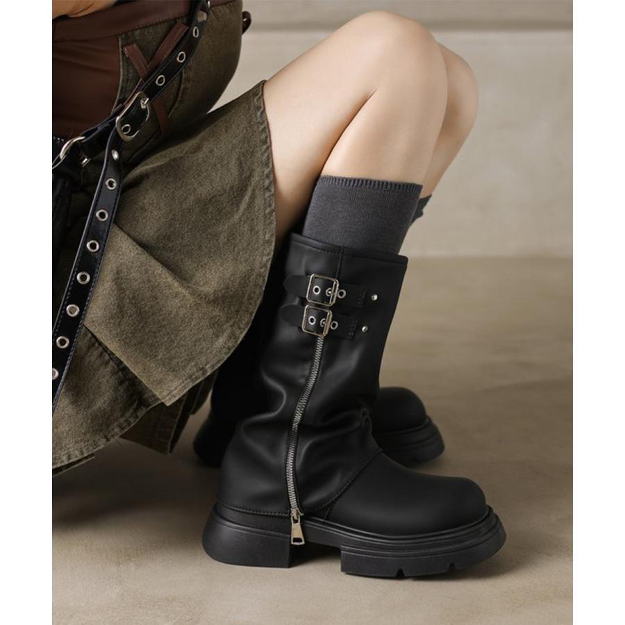 エンジニアブーツ ルーズシルエット 美脚