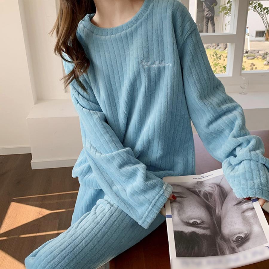 フリースパジャマ上下セットレディース