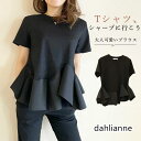 Tシャツ 裾フリル 半袖 ペプラム 無地 トップス 春 夏 レディース トップス 春夏新作 おすすめ おしゃれ ファッション カジュアル