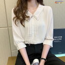 ブラウス レディース オフィス 夏 おしゃれ 半袖 40代 仕事 襟付き トップス シャツ シフォン きれいめ 大きいサイズ 着痩せ カジュアル 大人 上品 通...