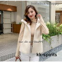 フード付き ベスト レディース アウター 秋 冬 ファーベスト ジレ シンプル カジュアル 大きいサイズ 3L 黒 ウールベスト おしゃれ 大人可愛い