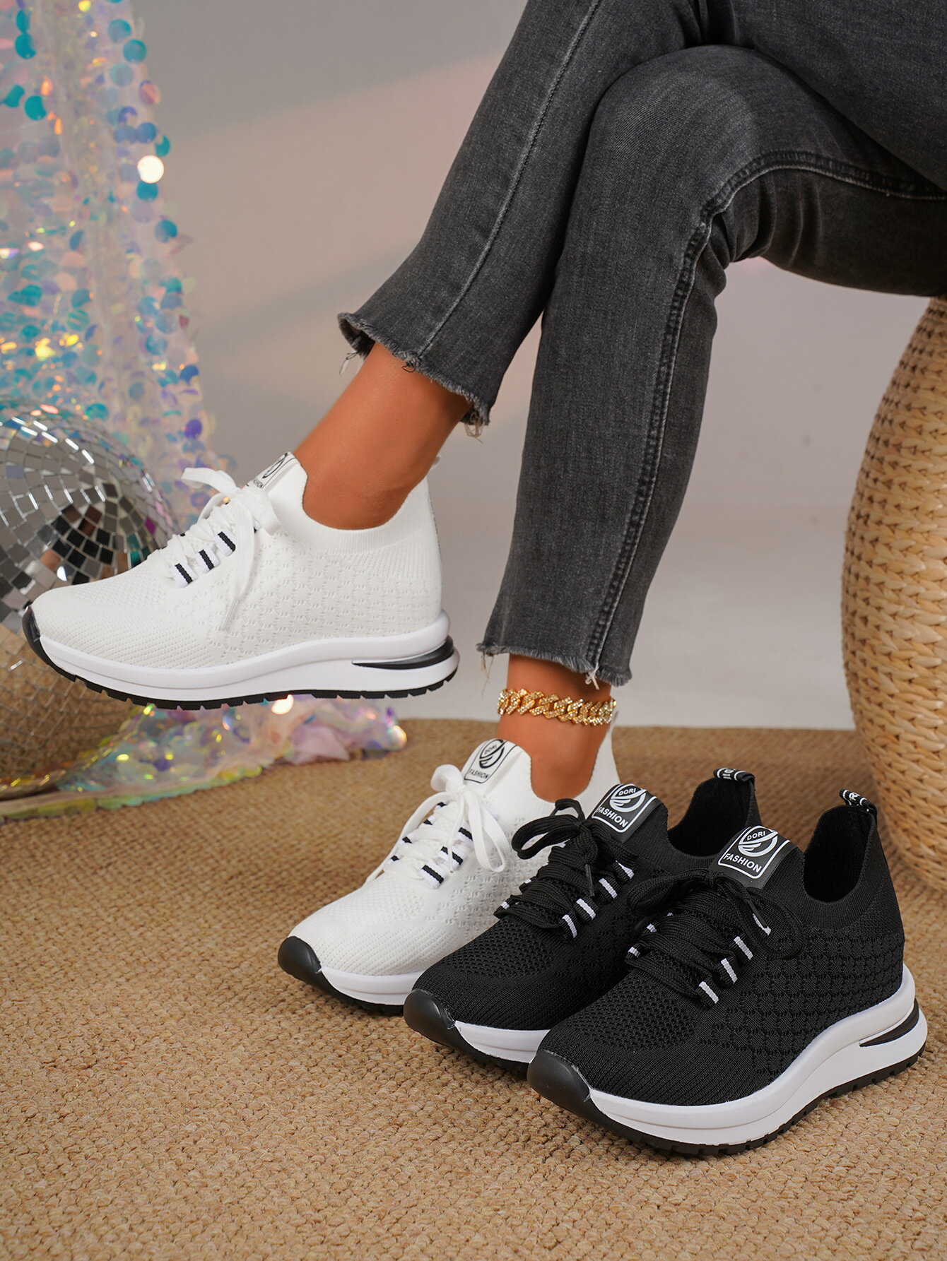 Sneakers - スニーカー レディース 厚底スニーカー インヒールスニーカー シークレットシューズ 身長アップ 美脚 おしゃれ 履きやすい 春夏秋冬 可愛い　疲れない