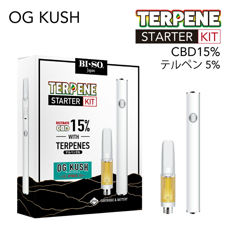 楽天BI-SO LiquidCBD リキッド スターター テルペン スターターセット 電子タバコ リキッド vape ベイプ TERPENE CBD15％ OG KUSH カートリッジ 付属 国内製造 国産 日本製 ビソ オージークッシュ タバコ ニコチン タール ゼロ 禁煙 CBG CBN リラックス THCフリー HHCフリー biso