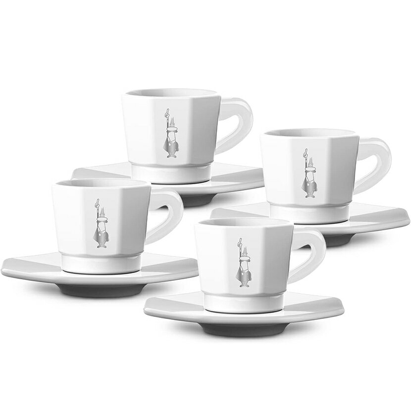 ビアレッティ モカエスプレッソ カップ＆ソーサー ホワイト