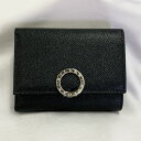 ブルガリ クリップ 三つ折り財布 カーフレザー Wallet レディース ブラック 290800 BVLGARI