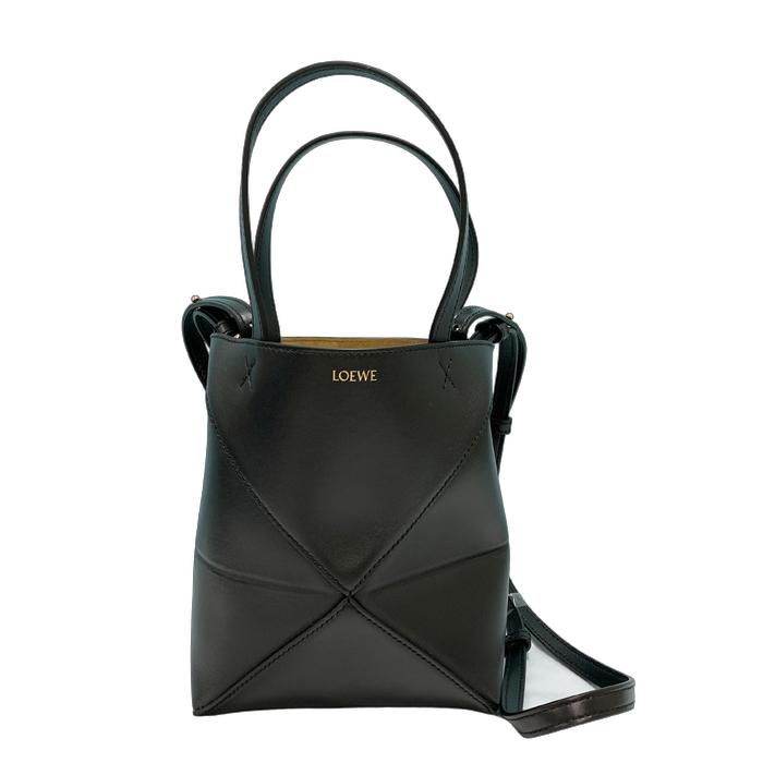 【ブラックフライデー・11/22～26限定・最大10%OFFクーポン】ロエベ LOEWE トートバッグ ショルダーバッグ パズルフォルド トート ミニ ブラック レディース A657V25X01 本革 高級 ブランド