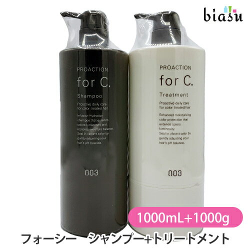 ナンバースリー プロアクション フォーシーシャンプー 1000mL トリートメント 1000g (2個セット) (国内正規品)