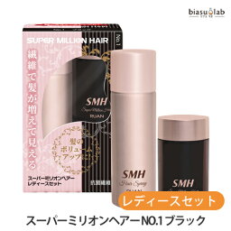 スーパーミリオンヘアー レディースセット NO.1 ブラック (ミリオンヘアー10g+ヘアスプレー35g) (国内正規品)