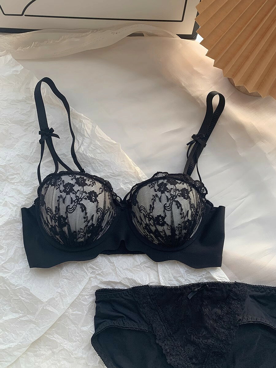 Rakuten - ブラジャー ショーツ セクシー 超盛りブラ 上下セット ブラ&ショーツ セット ランジェリー セットアップ 軽い ブラセット bra set インナー 小胸 谷間ブラ 勝負下着 レースブラセット 送料無料 ブラ ショーツセット 可愛い 薄手 学生 レディース 少女 通気性 女性 デート