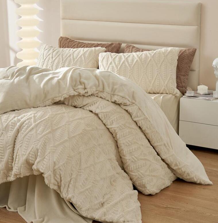 掛け布団カバー フラットシーツ/ボックスシーツ 送料無料 布団カバーセット 北欧風 秋冬 厚手 高品質 ..