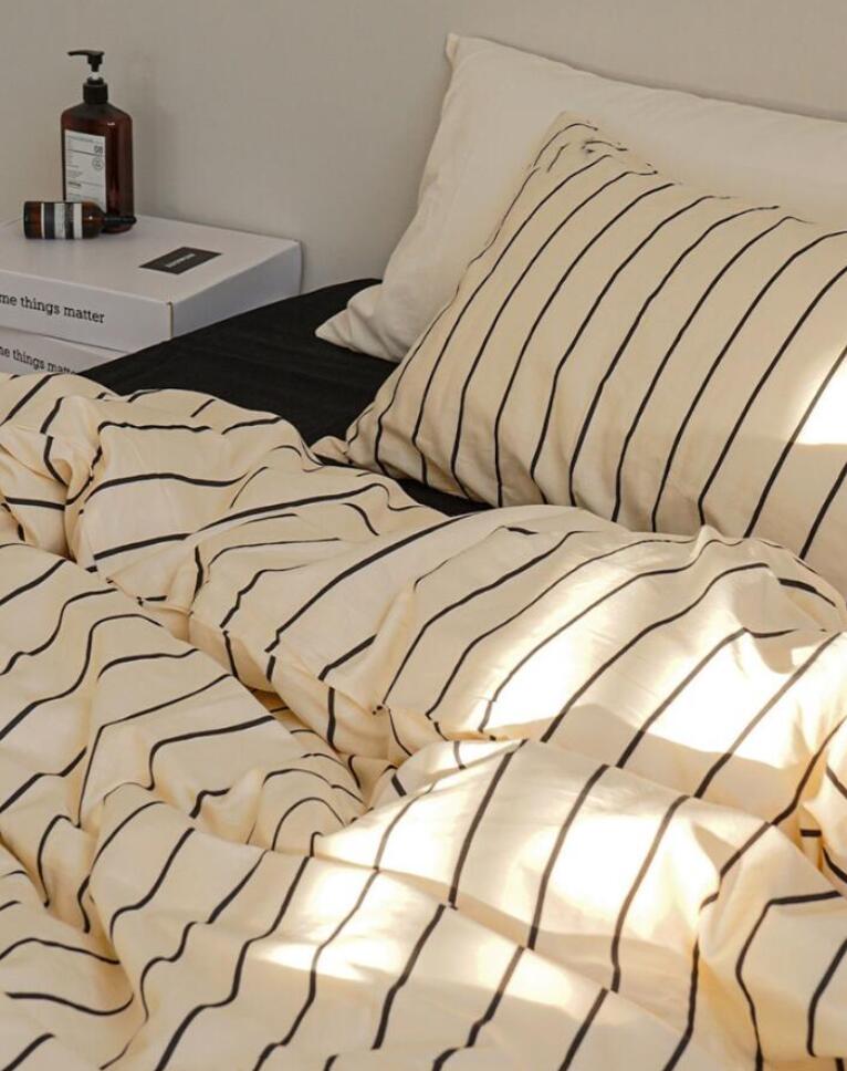 送料無料 布団カバーセット 掛ふとんカバー3点セット 4点セット ストライプ柄 北欧 シングル ダブル ク..