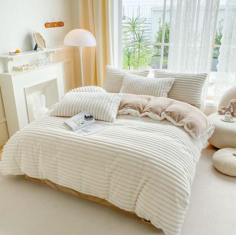 送料無料 布団カバーセット 超暖かい フェイクファー ふわふわ 秋冬 シングル ダブル クイーン 厚手 フ..