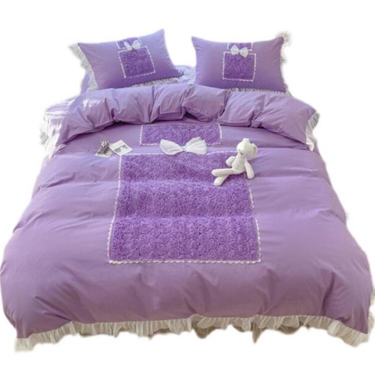 送料無料 布団カバーセット 花飾り 姫系 ロマンティック 綿100% 3点セット シングル 上品 可愛い 掛けカバー ピローケース 掛け布団カバー 枕カバー 寝心地よい 通気性 柔らかい 防ダニ 快眠 きれいめ 洗える お誕生日プレゼント 寝具カバーセット 四季通用★激安★セール