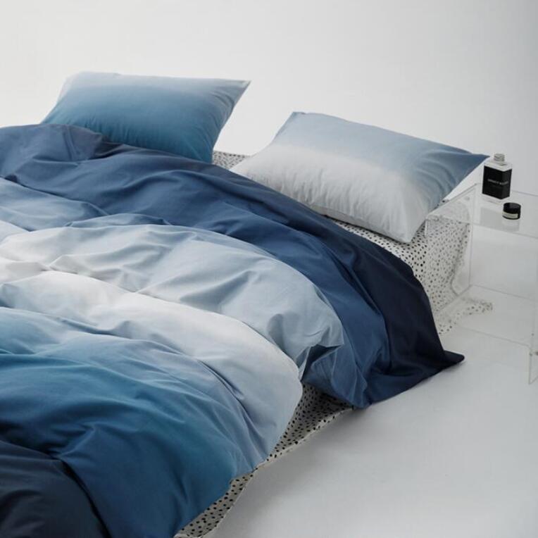 送料無料 布団カバーセット お洒落 グラデーション北欧 ins風 綿100％ シングル ダブル クイーン ボッ..