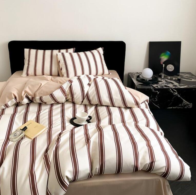 ストライプ柄 掛ふとんカバー 送料無料 布団カバーセット 3点セット 4点セット シングル ダブル 綿100..