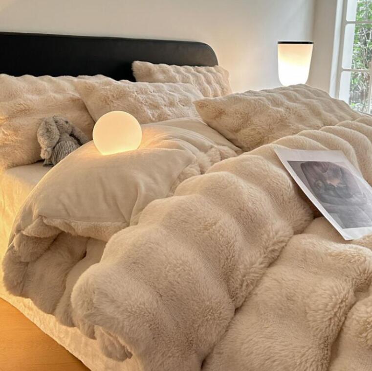 送料無料 布団カバー掛け布団カバー 単品 超暖かい フェイクファーモコモコ ふわふわ 秋冬 シングル セ..