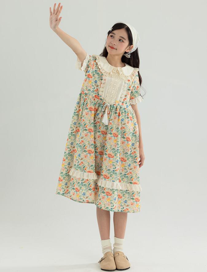 【送料無料】夏 ワンピース キッズワンピース 女の子 可愛い 花柄 子供ワンピース 女の子ワンピース 短袖 子供ドレス 子供服 ロングワンピース 入園 卒業式 入学式ワンピース 誕生日 ガールズ ピアノ発表会 結婚式ワンピース 大きいサイズ フォーマル 激安