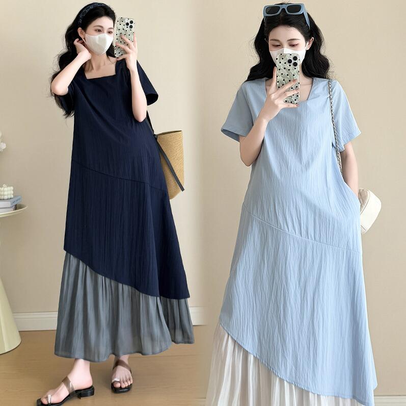 Dresses - 送料無料 レディースワンピース 授乳ワンピース 妊婦服 マタニティワンピース マタニティ 妊婦 マタニティウェア 妊娠 あったか 春夏 授乳服 体型カバー カジュアル 面接 大きいサイズ ルームウェア 出産 産前 産後 臨月 ロング丈 半袖 きれいめ おしゃれ 可愛い M L XL XXL