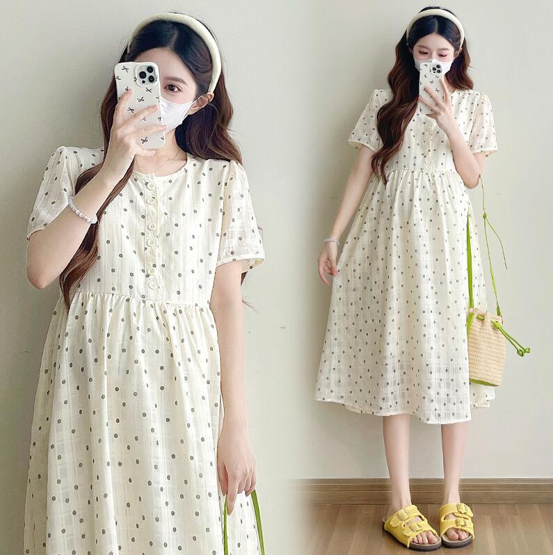 Occidental Goods - 送料無料 妊娠 マタニティ 授乳ワンピース 妊婦服 マタニティワンピース 妊婦 マタニティウェア あったか 春夏 授乳服 レディースワンピース 体型カバー カジュアル 面接 大きいサイズ ルームウェア 出産 産前 産後 臨月 ロング丈 半袖 きれいめ おしゃれ 可愛い M L XL XXL