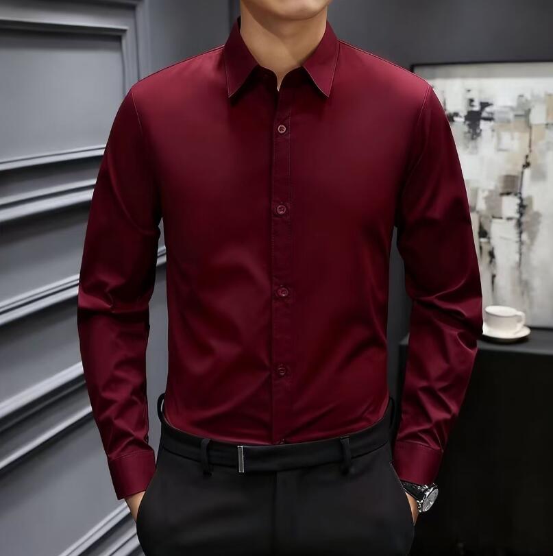 Rakuten - メンズシャツ 長袖 Yシャツ スリム スーツシャツ ワイシャツ 大きいサイズ 快適 男性 折り襟 メンズ シャツ ビジネスシャツ 通勤 会社 カジュアルシャツ トップス 高級感 就活 ビジネスマン ブラウス かっこいい 細身シャツ お兄ちゃん系 おしゃれ