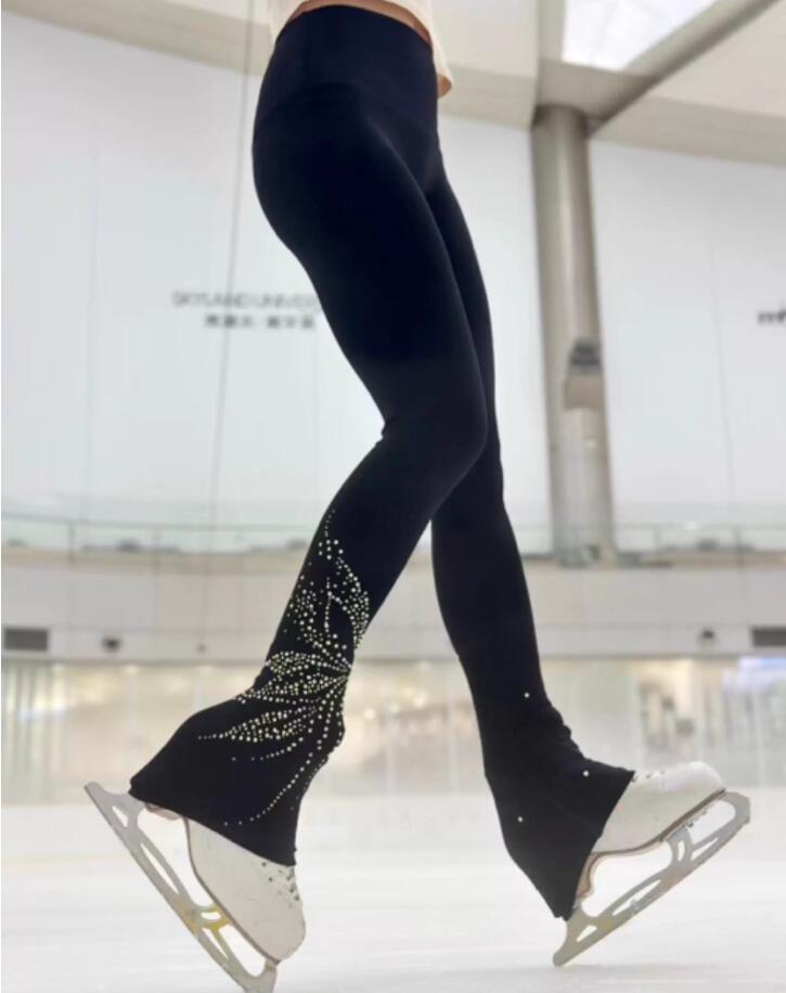 レギンス フィギュアスケートパンツ 練習着 子供 大人 レギンス 高弾性 優しい レディース パンツ フィギュアスケート 練習衣装 アイスパンツ ラインストーン 女性 タイツ 練習 ロングパンツ トレーニング スケートウエア アイスフィギュアスケート 可愛い