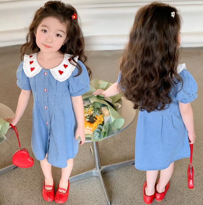Rakuten - 【送料無料】キッズワンピース 子供服 夏 子供ワンピース 短袖 女の子 デニムワンピース 激安 子供ドレス お姫様 女の子ワンピース 可愛い ベビー 誕生日 ガールズ ピアノ発表会 結婚式ワンピース お出かけ 入園 卒業式 入学式ワンピース 大きいサイズ ロング おしゃれ