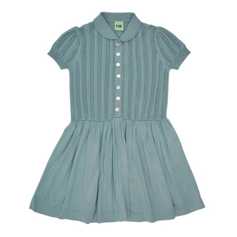 本数限定 襟付き ニットワンピース 春 ベビー 女の子 半袖 90 100 110 おしゃれ かわいい 透かし編み 子供服 子ども服 こども服 子ども ベビー服 透かし編み Gots認証 ナチュラル シンプル サステナブル エシカル 綿素材 天然素材 サマーニット 発表会 高品質 纏3本継ぎ