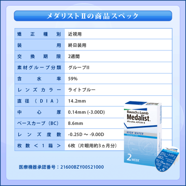 【送料無料】【2箱】 ボシュロム メダリスト2 2週間使い捨て コンタクトレンズ