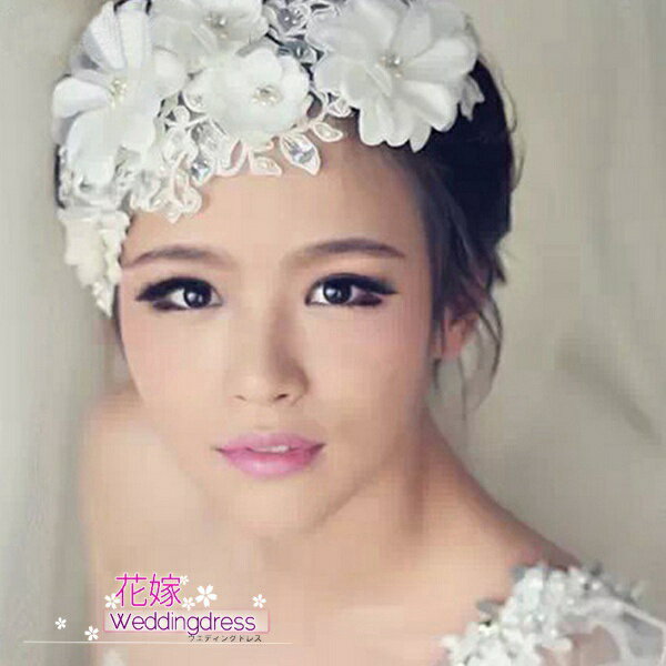 ヘッドドレス 髪飾り【メール便】【税込】ラインストーンヘッドドレス ウェディング 結婚式 ブライダル お花とパールでかれんな花嫁 ヘッドアクセサリー キラキラス...