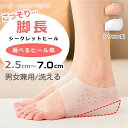 洗える シークレットインソール 2cm 3.5cm 6cm 7cm ヒールアップ シリコン インソール シリコン 靴下 ソックス 底上げ シークレット インヒール 身長アップ 低身長 靴下 身長 かかと 厚底 メンズ レディース 衝撃吸収 身長アップ 伸びる ばれない 中敷き シューズ 水洗い可