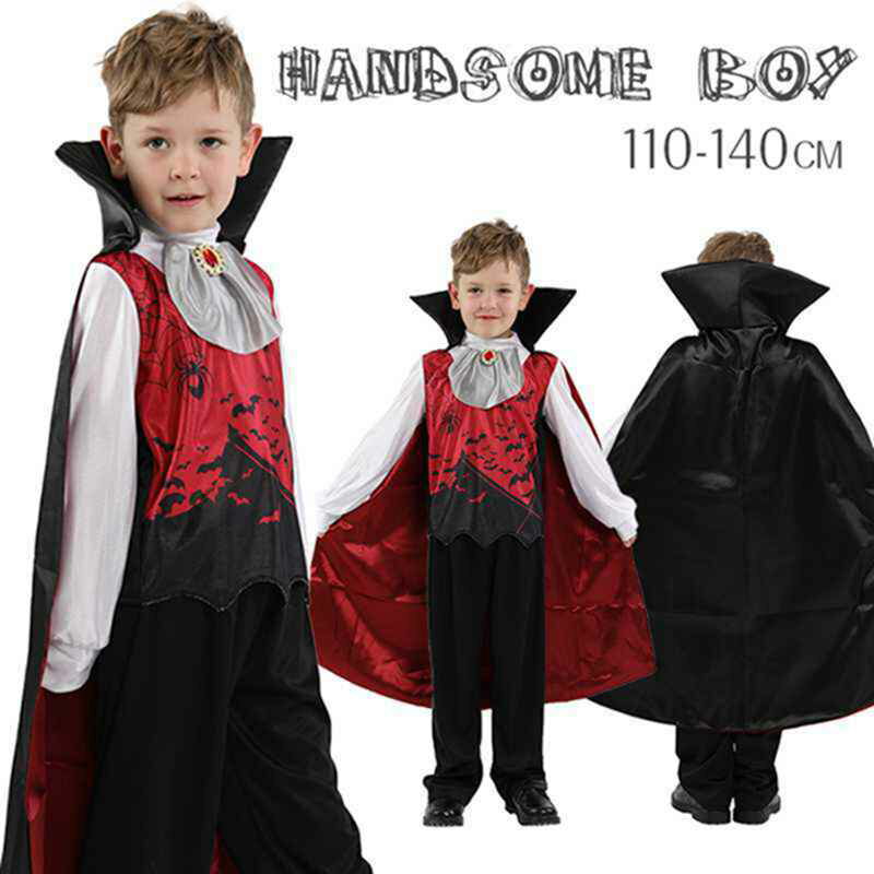 即納　ハロウィン 衣装 子供 バンパイア ドラキュラ 吸血鬼 蝙蝠 コスプレ コスチューム 子供用 コスプレ衣装 キッズ 吸血鬼 ヴァンパイア風 悪魔 ホラー 恐怖 ハロウィン衣装 演出服 舞台服 文化祭 学園祭 新年会