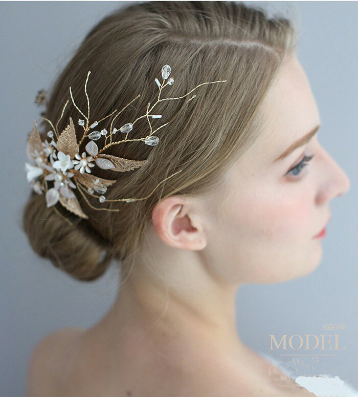 一部即納 ヘッドドレス フラワー カチューシャ ビジュー ヘッドピース　ヘアアクセ...