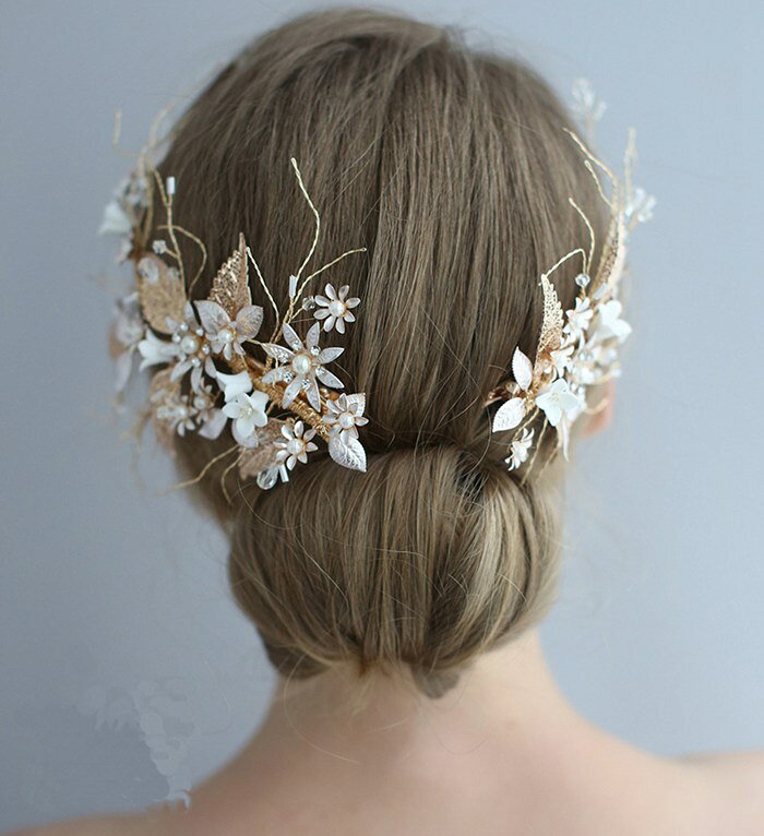 一部即納 ヘッドドレス フラワー カチューシャ ビジュー ヘッドピース　ヘアアクセ...