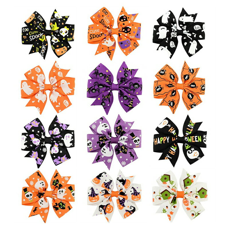 予約販売【ハロウィン限定SALE】【数量限定1円】ハロウィン ヘアクリップ キッズ リボン ヘアアクセサリー【お一人様一点まで】 【1円】女の子 子供 仮装 雑貨 パンプキン おばけ コウモリ ハロウィーン パーティー ランダム発送