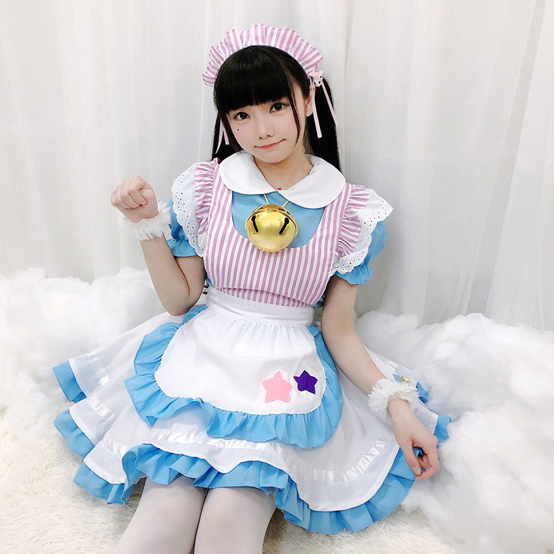 送料無料 コスプレ メイド服 ハロウィン コスプレ ゴスロリ衣装 アニメ セクシー コスチューム 衣装 メイド服 maid ウェイトレス 鈴付き ミニ制服 メイド ウェイトレス アリス　大人 シンプル かわいい セクシー コスプレ衣装 コス 忘年会 仮装 コスチューム 2021新作