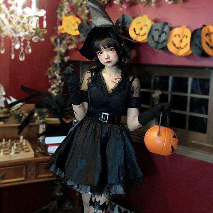 2024新サイズ入荷！魔女 コスプレ ハロウィン 悪魔 小悪魔 コスプレ衣装 女性 ハロウィン 5点セット仮装 コスチューム 衣装 ミニワンピ セクシー レディース 悩殺 ワンピース 可愛いコスプレ ハロウィン仮装 ハロウィン衣装 cosplay 魔女 コスプレ コウモリ y5023235 bibichibi-10028231 美美・ちび サンプル画像2