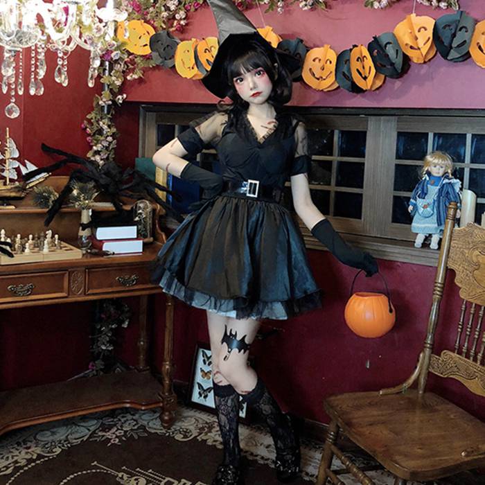 2024新サイズ入荷！魔女 コスプレ ハロウィン 悪魔 小悪魔 コスプレ衣装 女性 ハロウィン 5点セット仮装 コスチューム 衣装 ミニワンピ セクシー レディース 悩殺 ワンピース 可愛いコスプレ ハロウィン仮装 ハロウィン衣装 cosplay 魔女 コスプレ コウモリ y5023235 bibichibi-10028231 美美・ちび サンプル画像3