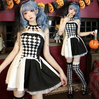 【再入荷中】ハロウィン コスプレ 魔女 衣装 ハロウィン 仮装 大人 ピエロ コスチューム レディース 女性 ゾンビ デビル ピエロガール 魔法使い 魔法少女 ハロウィン衣装 ブラック コスプレ衣装 セクシー ゴスロリ 吸血鬼 悪魔 ミニワンピ ドレス ウェイトレス 9002