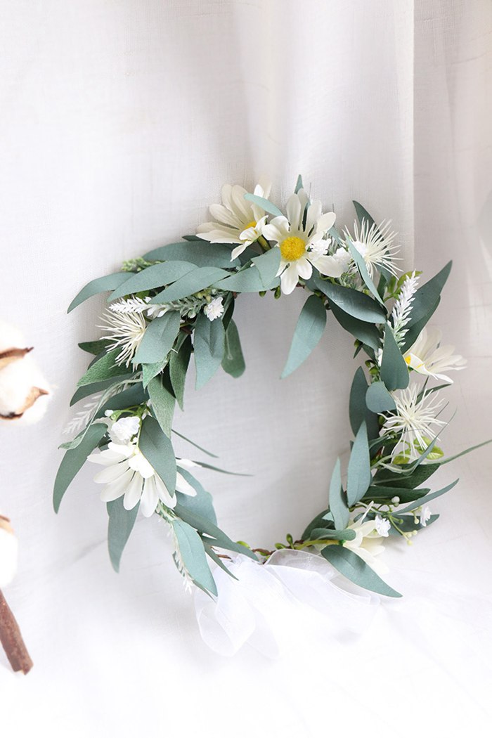 ヘッドドレス 花冠 ナチュラルフラワー 結婚式 ウェディング ひなぎくブライダル 送料無料 結婚祝い 二次会 お色直しポリエステル プレゼント 贈り物 ウェディングリース おしゃれ かわいい パーティ コンクール コンサート フェス ブライズメイド ガーデン イベント