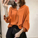 ブラウス レディース シャツ/長袖 春夏 レディース ブラウス セクシー Vネック 無地 スリム Tシャツ 薄手 シースルー カジュアル 通勤 スポーツ スリー...